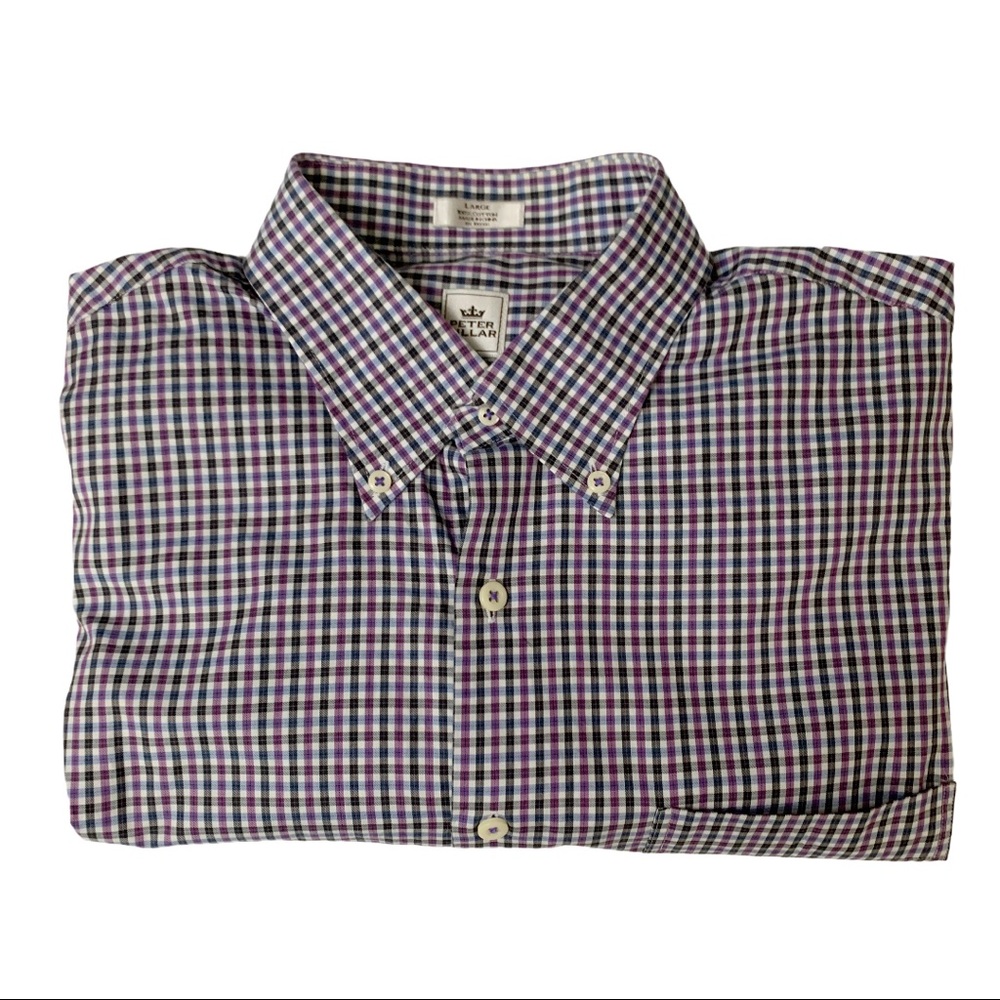 Peter Millar Checked Button Down Size L - image 1